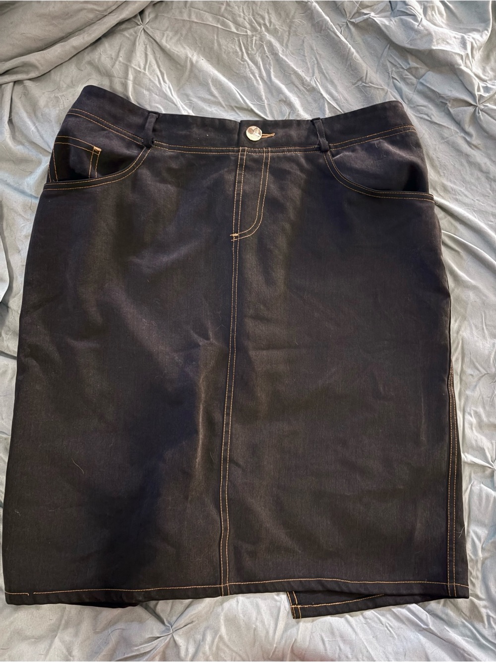 IMAN Pencil Skirt with Contrast Topstitching